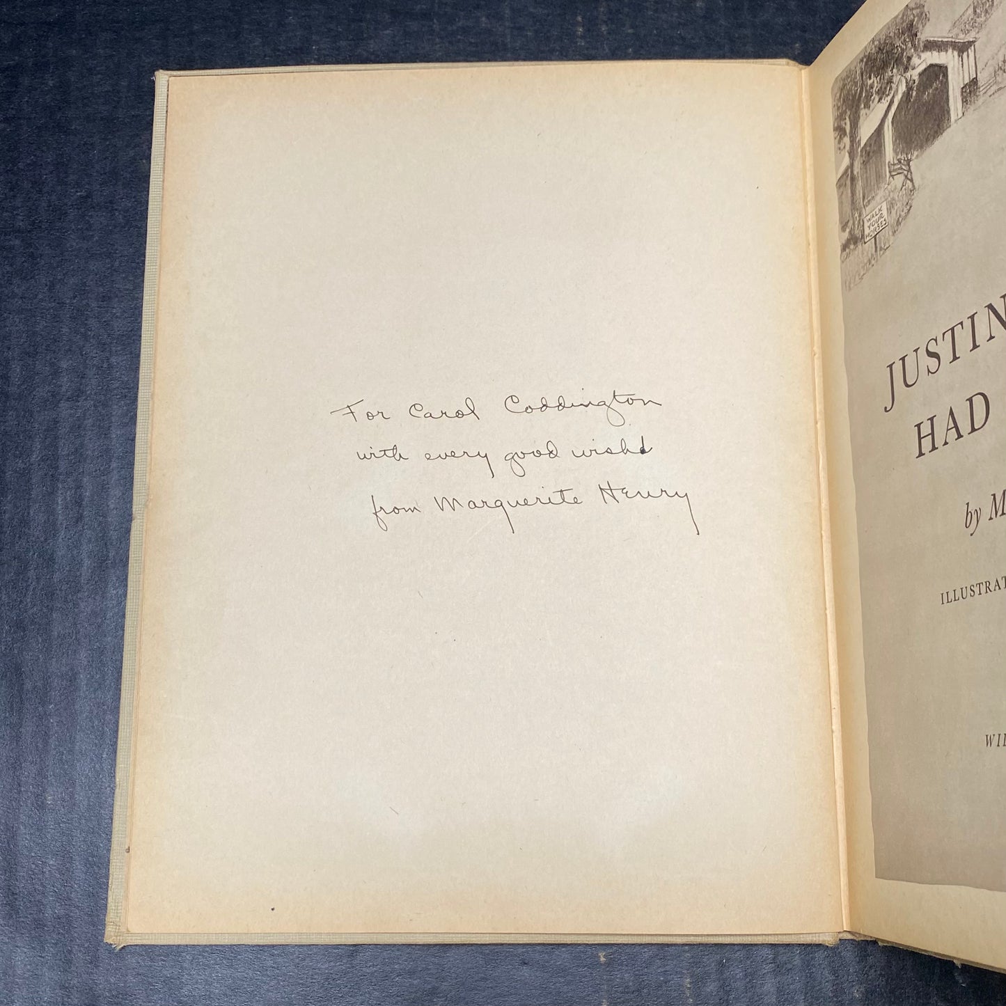 Justin Morgan Had A Horse - Marguerite Henry - Signed by Author - 1945