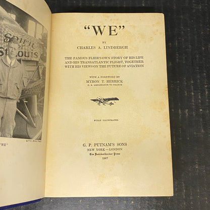 "We" - Charles A. Lindbergh - Eleventh Print - 1927