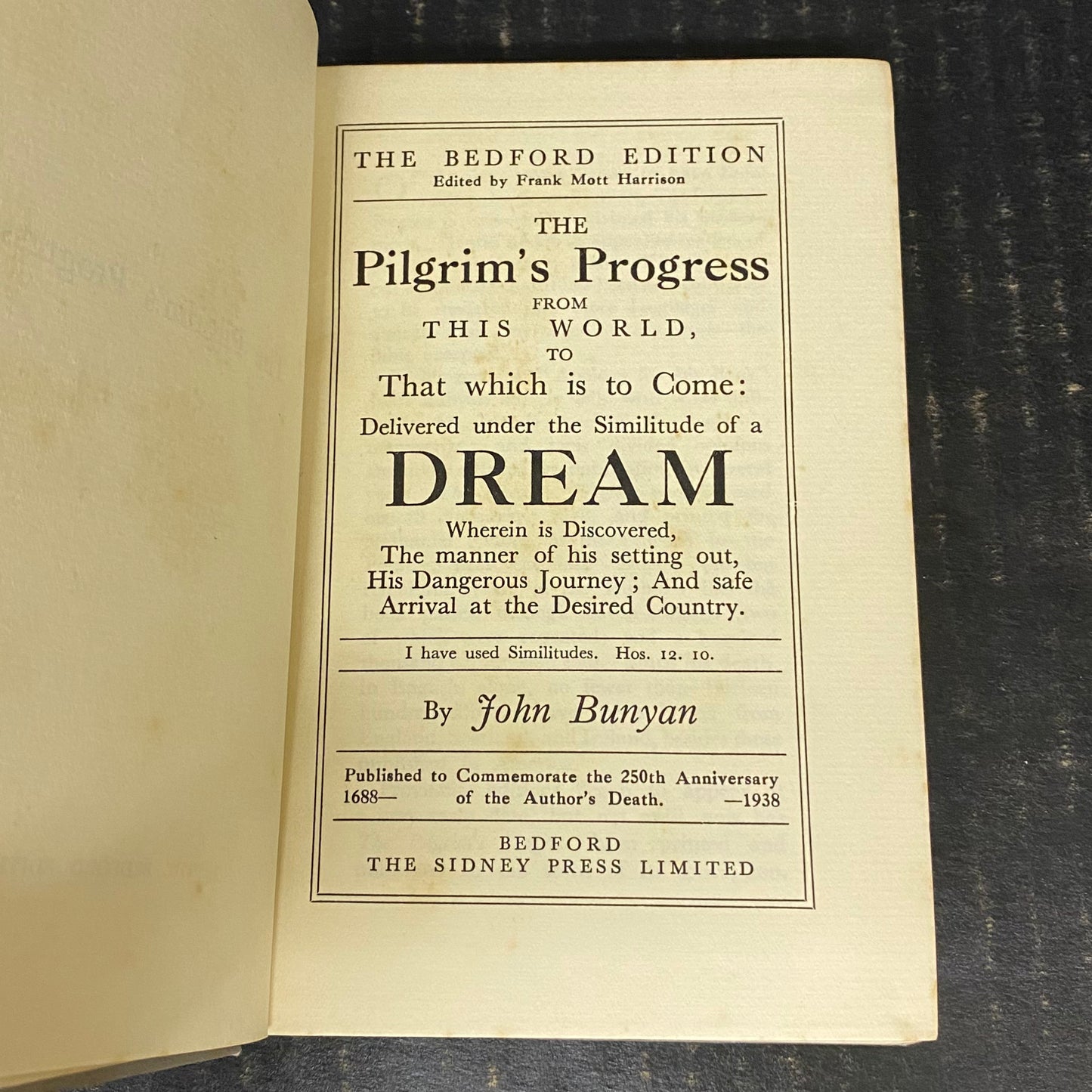 The Pilgrim's Progress - John Bunyan - Bedford Edition - 1938