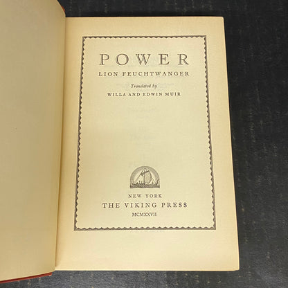 Power - Lion Feuchtwanger - Third Print - 1927