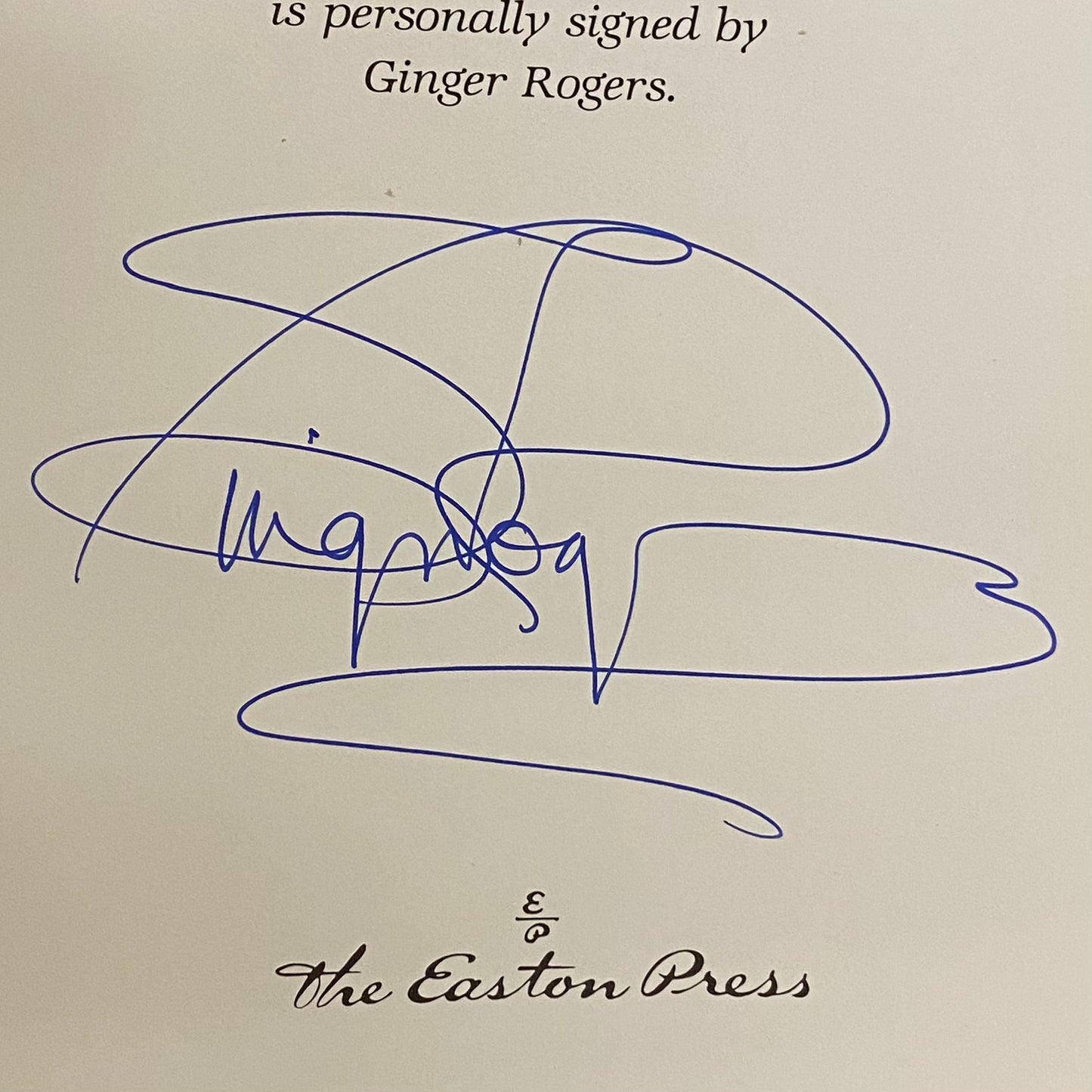 Ginger My Story - Ginger Rogers - Signed by Author - Easton Press - First Edition - 1991