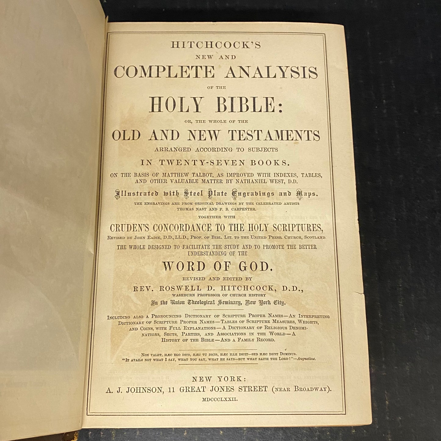 The Holy Bible Complete and How To Understand It - Roswell D. Hitchcock - 1869