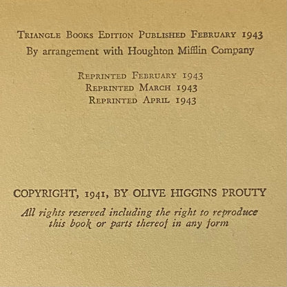 Now, Voyager - Olive Higgins Prouty - Reprinted - 1943