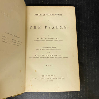 Biblical Commentary On The Psalms Volume I, II, and III - Franz Delitzsch - 1871