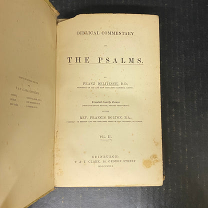 Biblical Commentary On The Psalms Volume I, II, and III - Franz Delitzsch - 1871