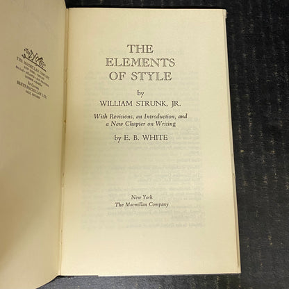 The Elements of Style - William Strunk Jr. - First Printing - 1959