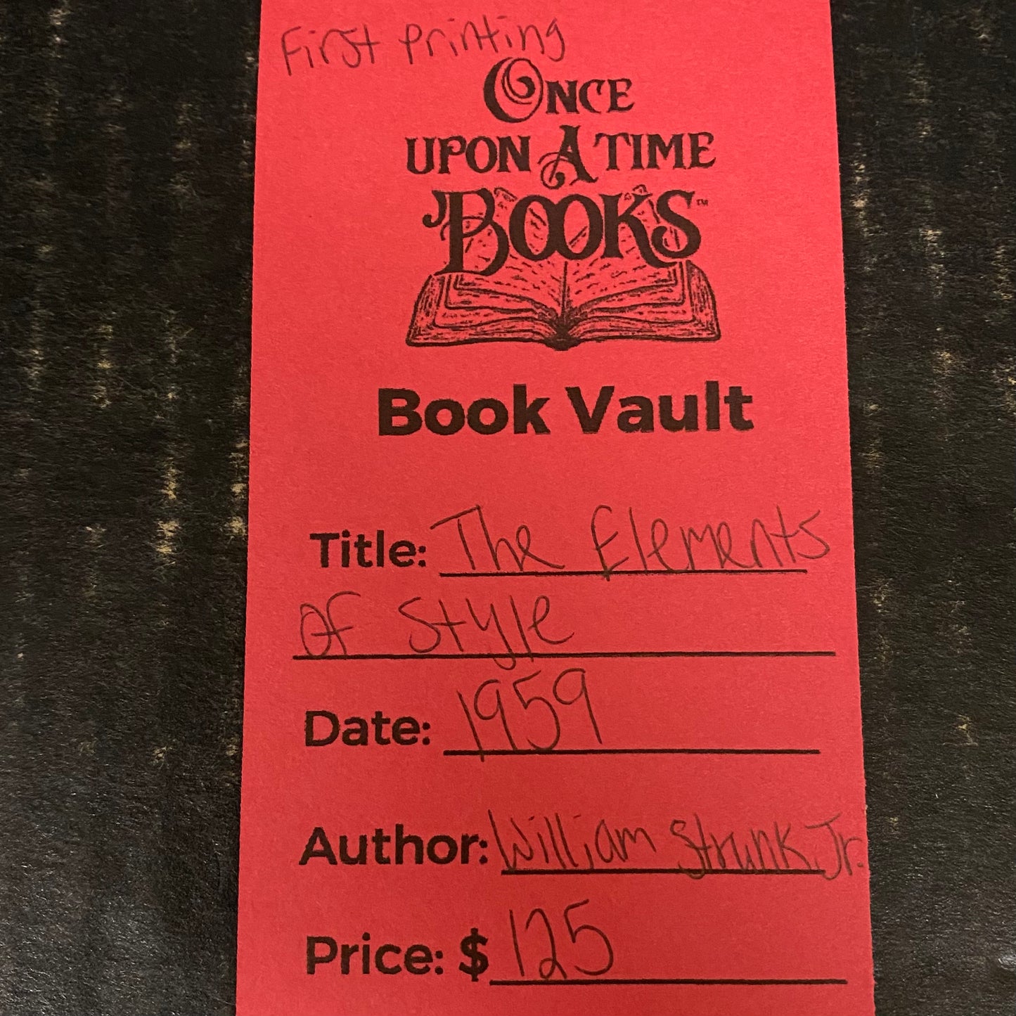 The Elements of Style - William Strunk Jr. - First Printing - 1959