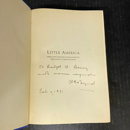 Little America - Richard Evelyn Byrd - Signed by Author - Fourth Print - 1930