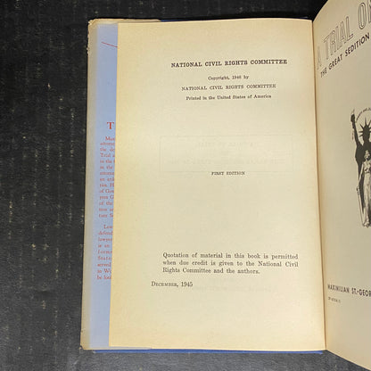 A Trial on Trial - Maximilian J. St. George and Lawrence Dennis - First Edition - 1946