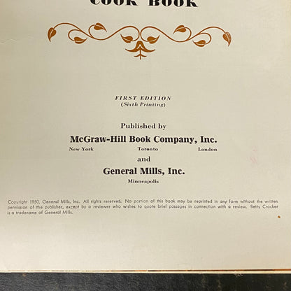 Betty Crocker's Picture Cook Book - McGraw-Hill Book Company - First Edition - Sixth Printing - 1950