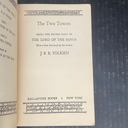 The Two Towers - J.R.R. Tolkien - Fourth Printing - Special Edition - 1975