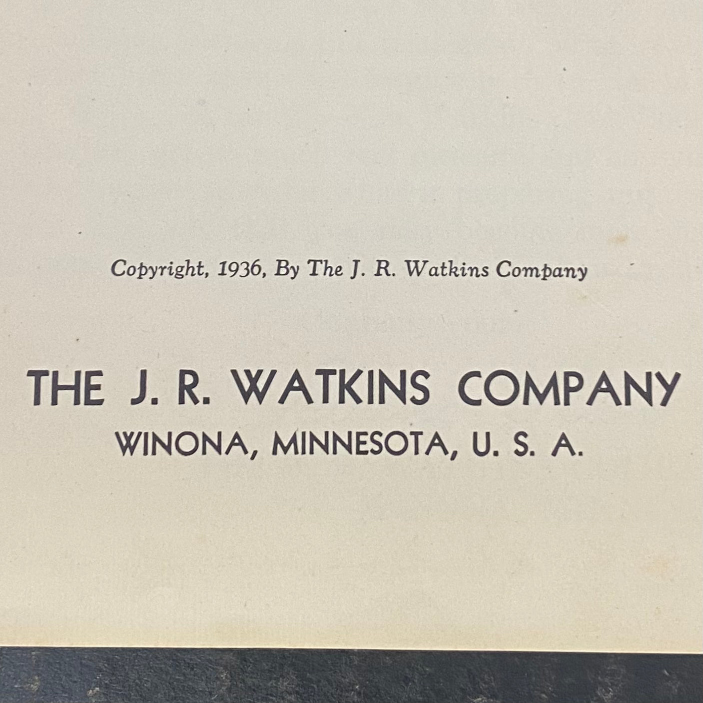 Watkins Cook Book - J. R. Watkins Company - 1936