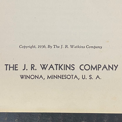 Watkins Cook Book - J. R. Watkins Company - 1936