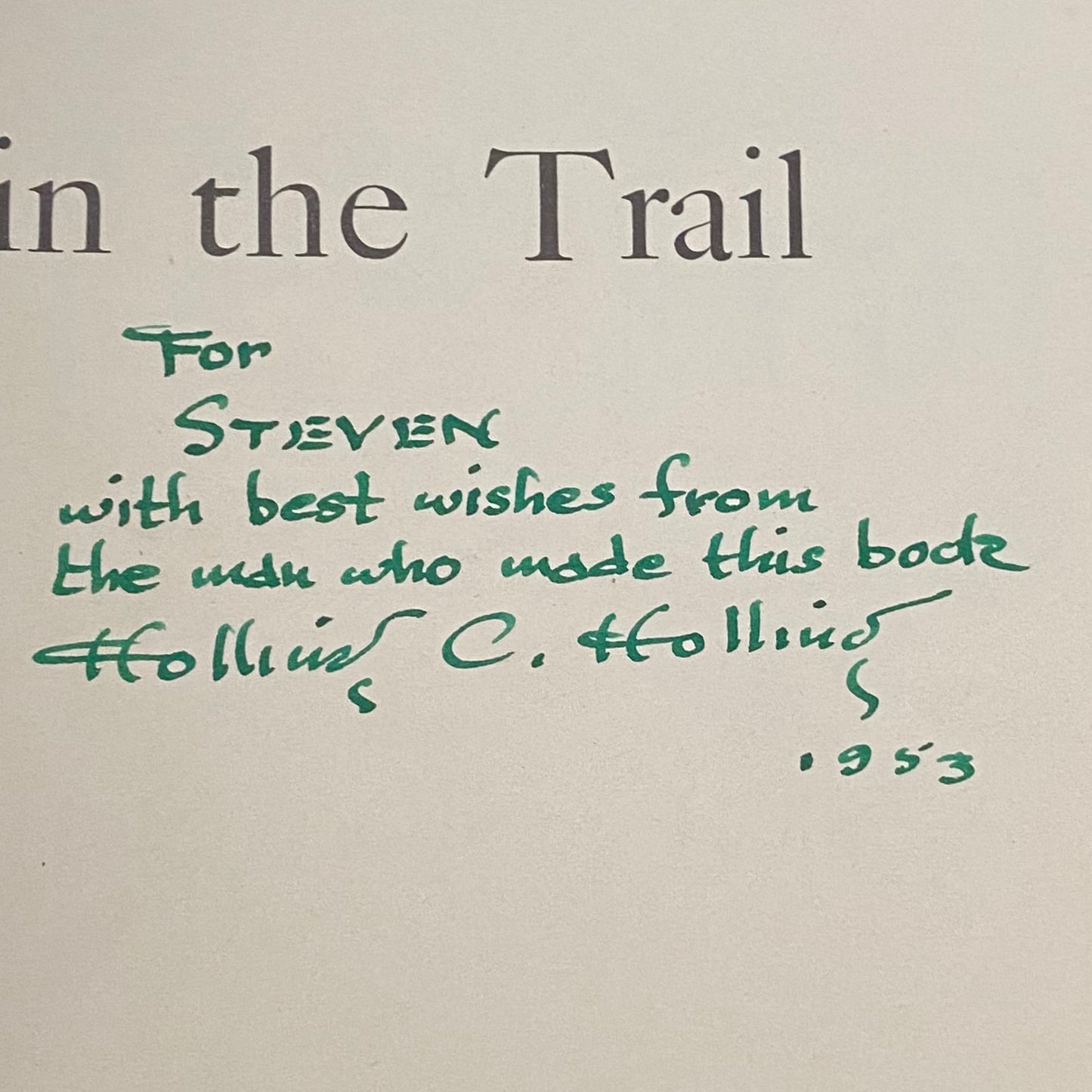 Tree in the Trail - Holling Clancy Holling - Signed by Author - 1942