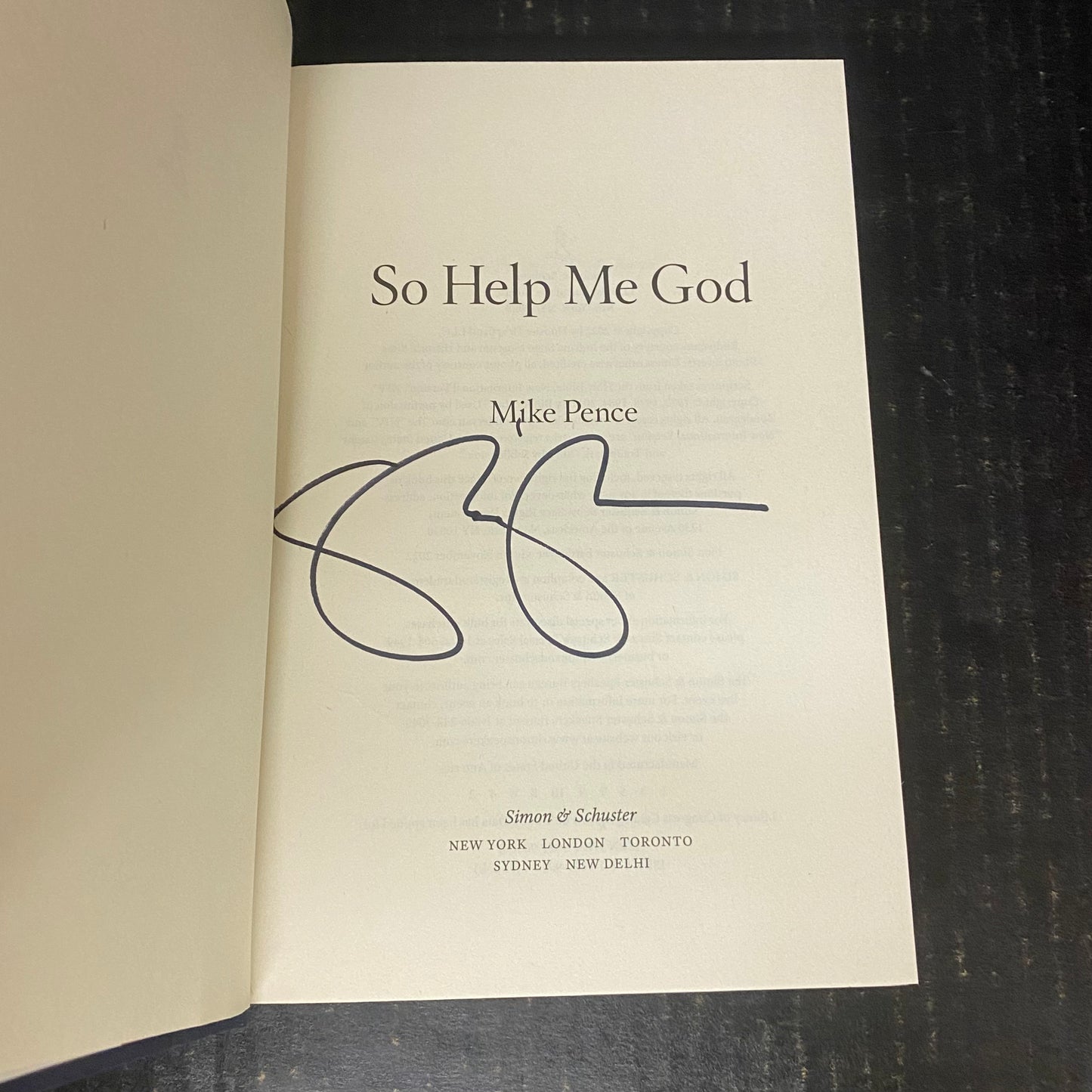 So Help Me God - Mike Pence - First Edition - Signed by Author - 2022