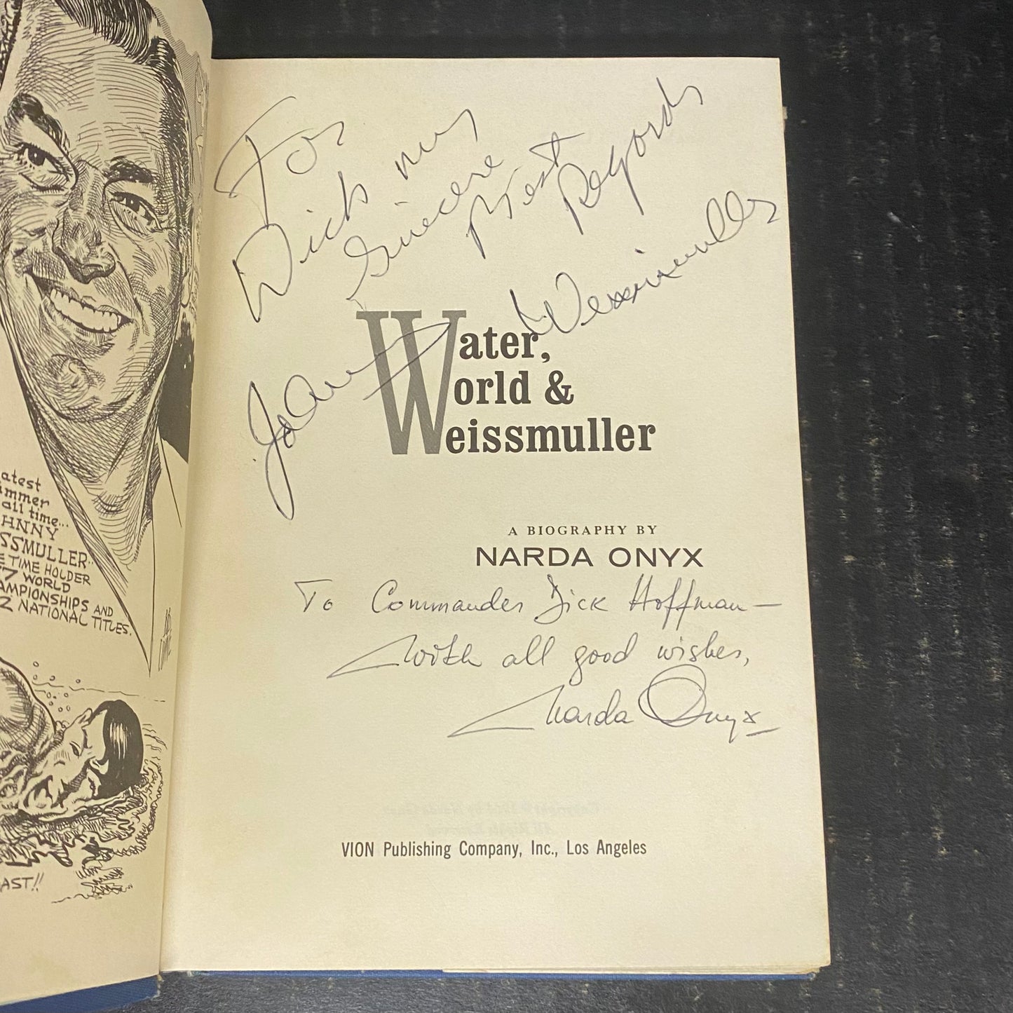 Water, World, & Weissmuller - Narda Onyx - Signed by Both Authors - 1964