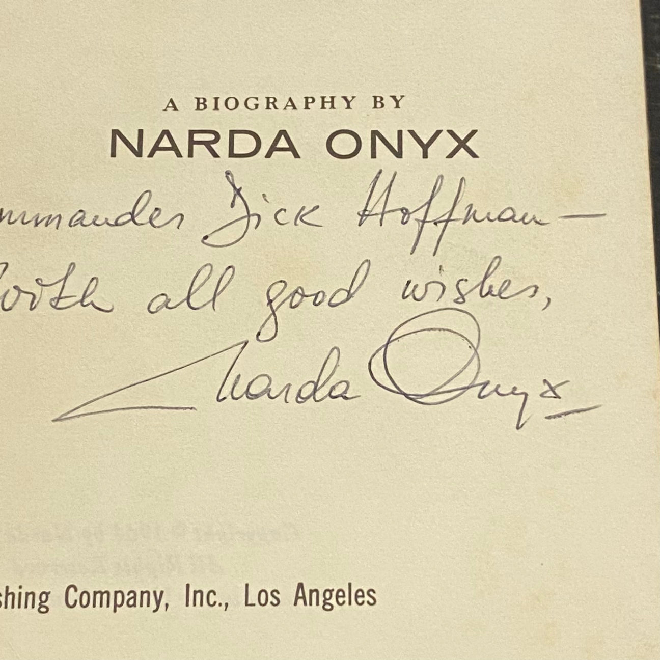 Water, World, & Weissmuller - Narda Onyx - Signed by Both Authors - 1964