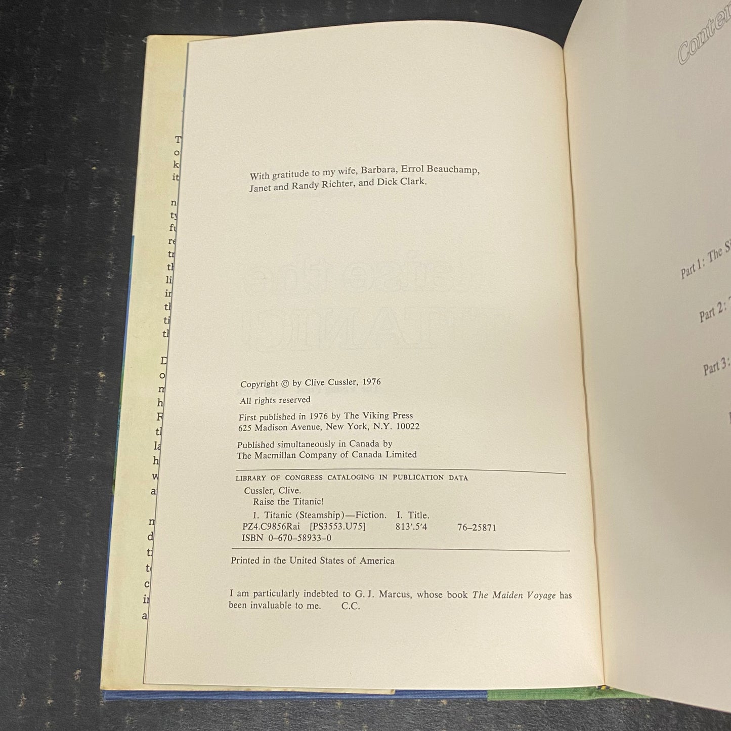 Raise the Titanic! - Clive Cussler - First Edition - 1976