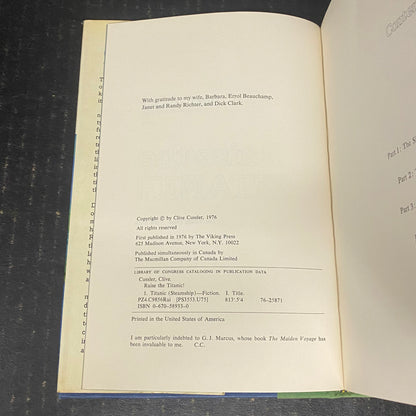Raise the Titanic! - Clive Cussler - First Edition - 1976