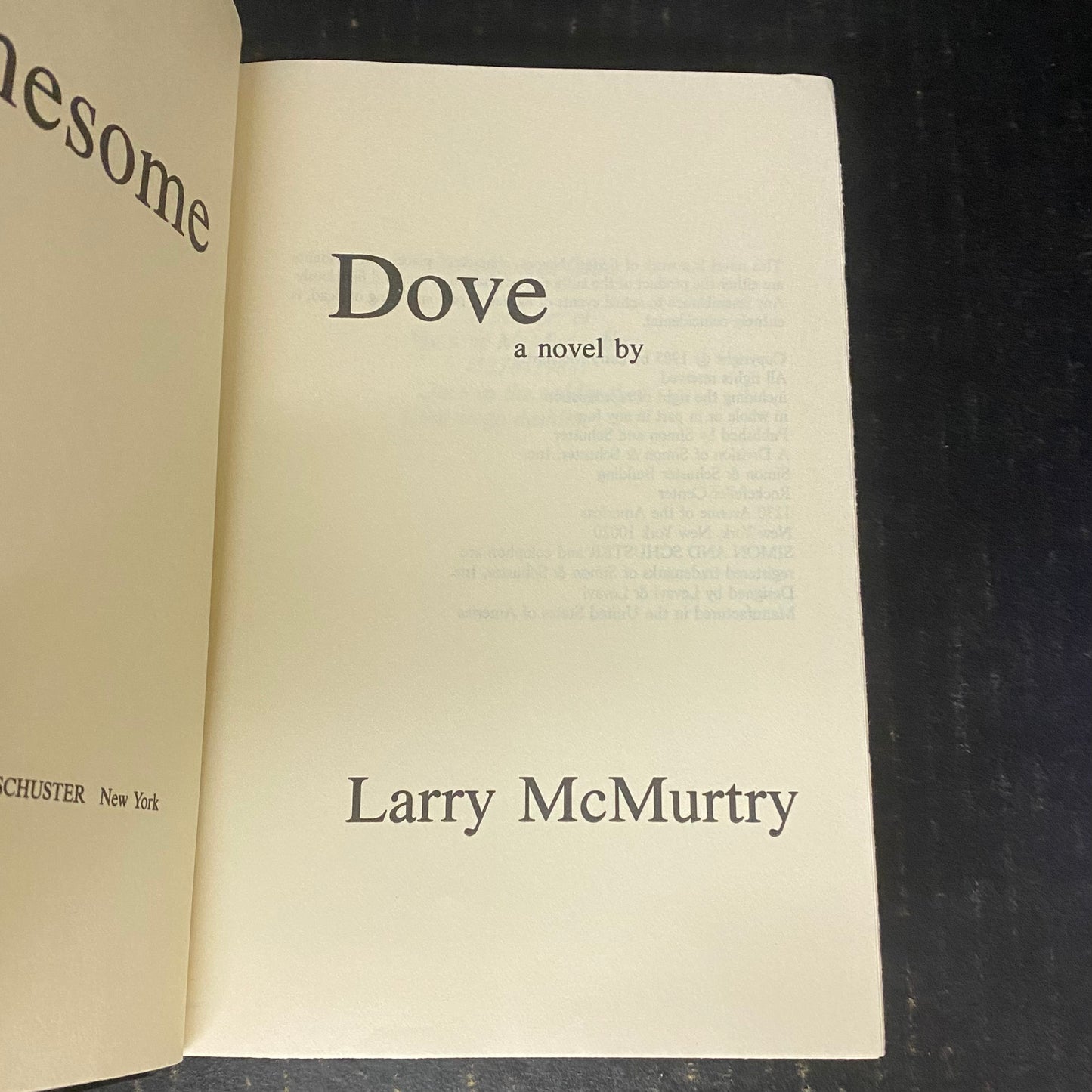 Lonesome Dove - Larry McMurtry - Book Club Edition - 1985