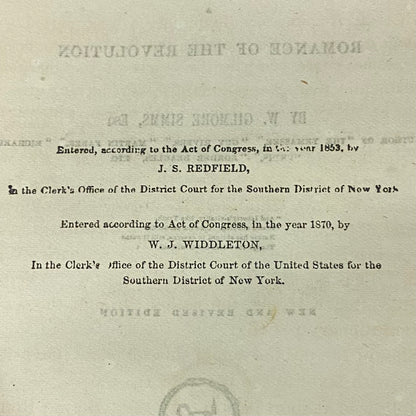 The Partisan - W. Gilmore Simms - Revised Edition - 1870