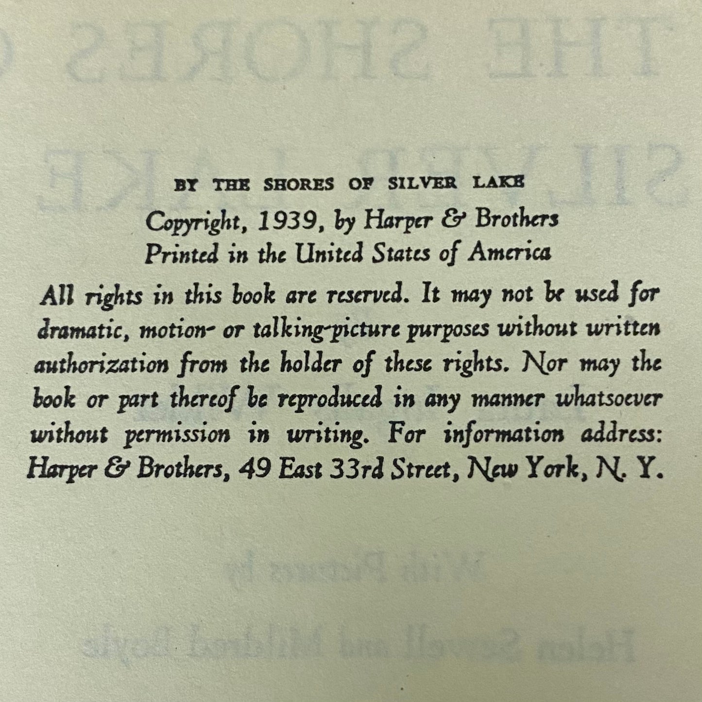 By The Shores Of Silver Lake - Laura Ingalls Wilder - First Thus Edition - 1939