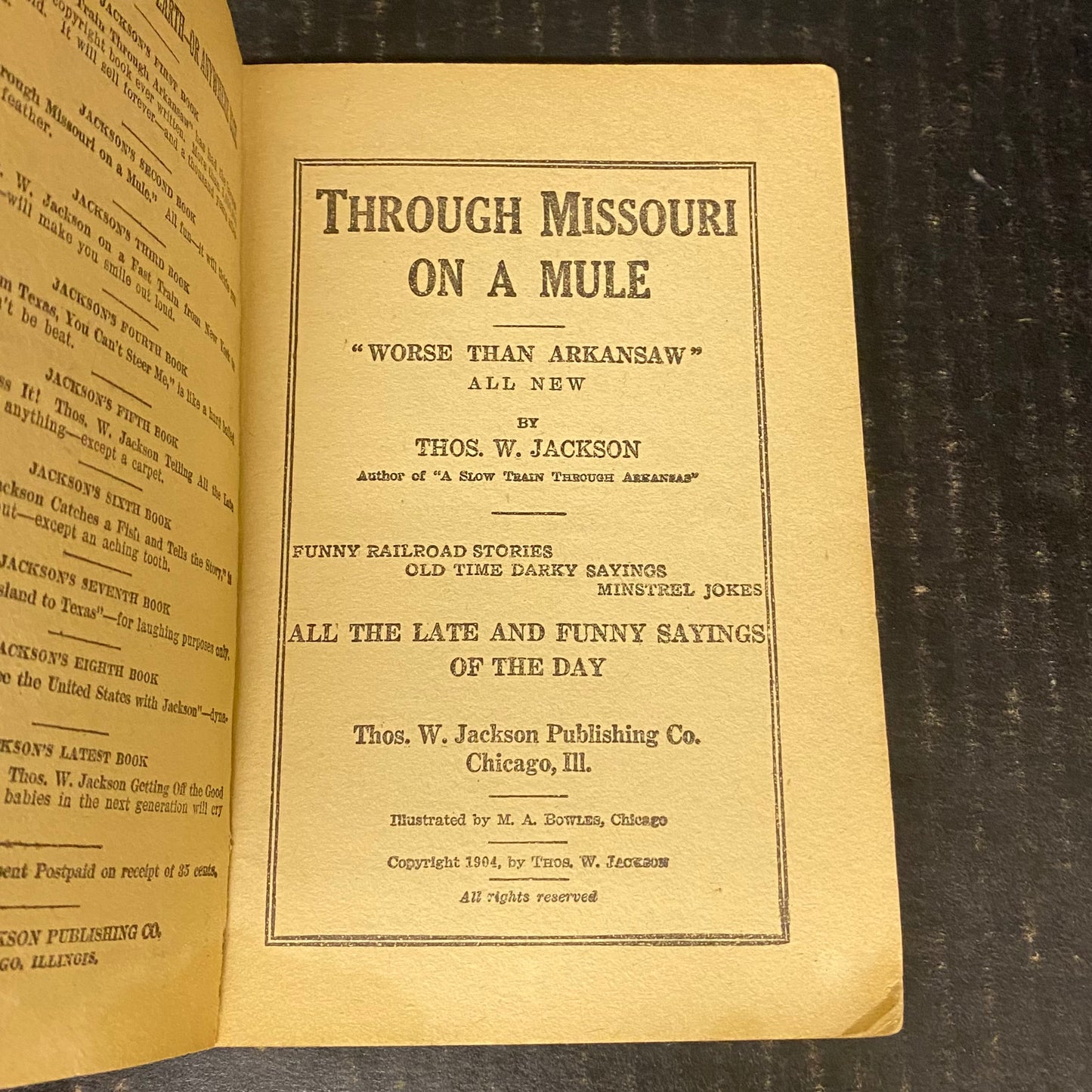 Through Missouri On A Mule - Thos. W. Jackson - 1904