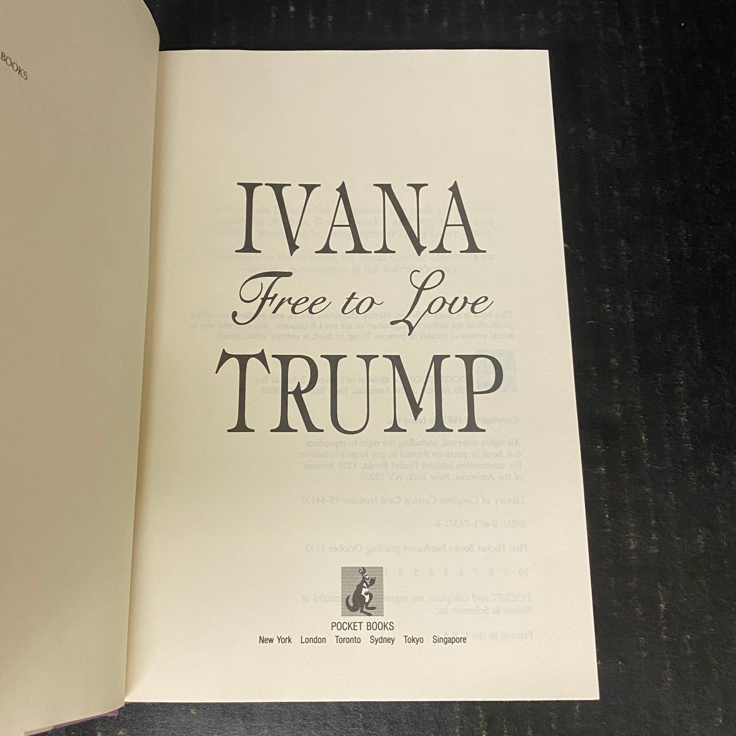 Free to Love - Ivana Trump - Signed by Author - First Edition - 1993