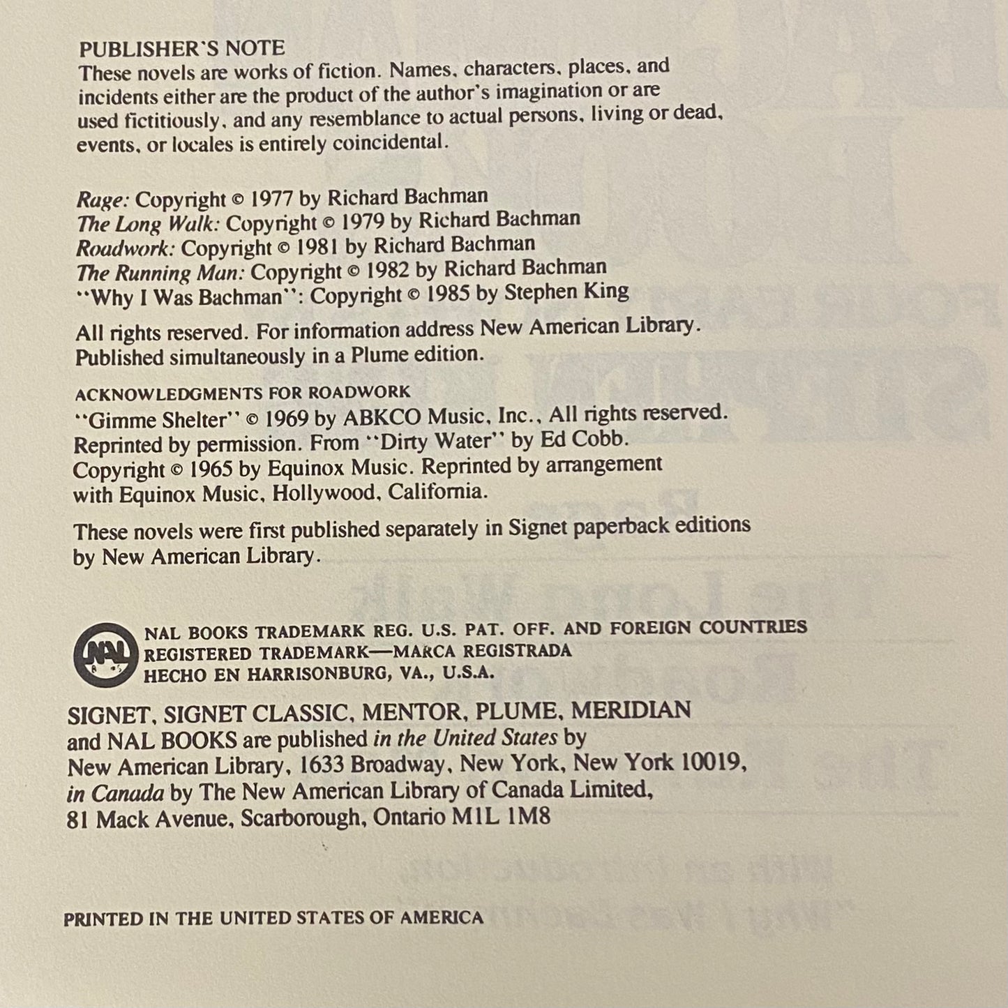 The Bachman Books - Stephen King - Book Club Edition - 1985