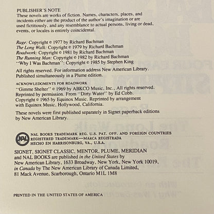 The Bachman Books - Stephen King - Book Club Edition - 1985