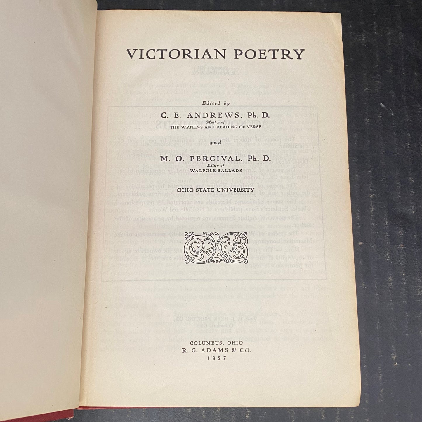 Victorian Poetry - C.E. Andrews and M.O. Percival - 1927