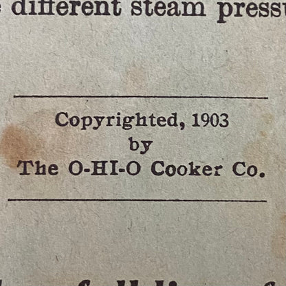 "O-Hi-O" Cook Book and Instructions - O-Hi-O Cooker Company - 1903