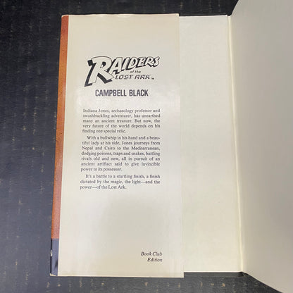 Raiders of the Lost Ark - Campbell Black - Book Club Edition - 1981