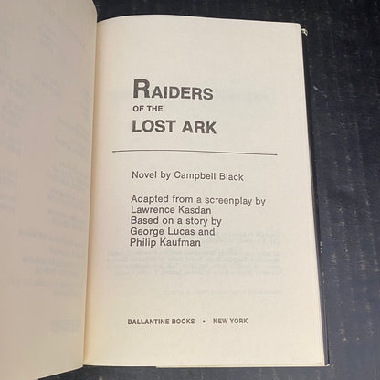 Raiders of the Lost Ark - Campbell Black - Book Club Edition - 1981