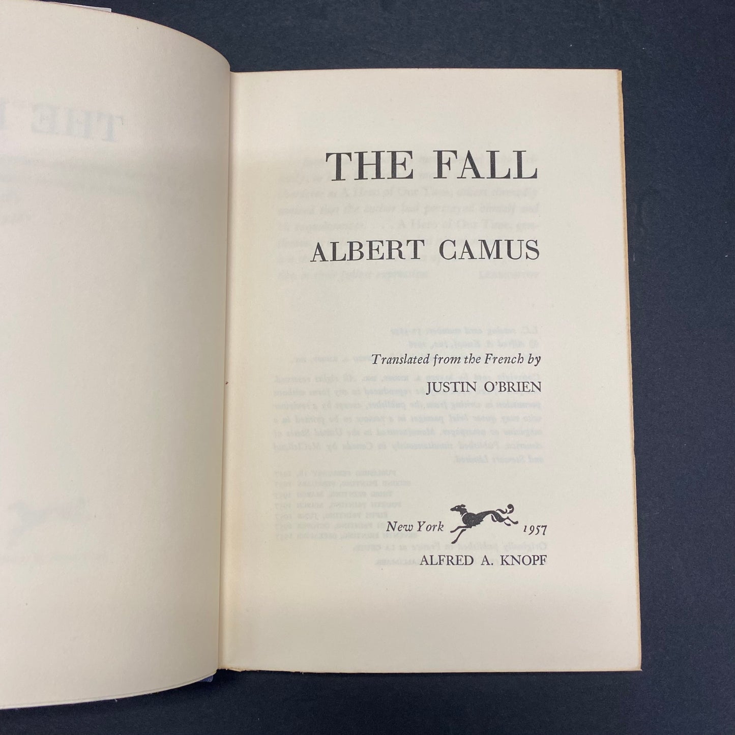 The Fall - Albert Camus - 1st Edition - 7th Print - 1957