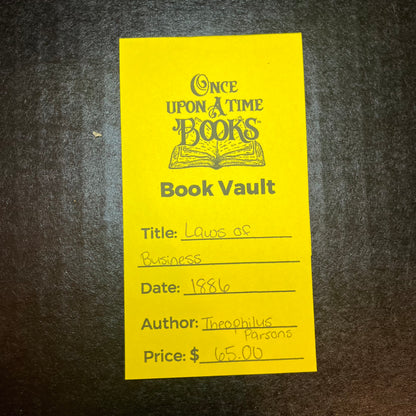 Laws of Business - Theophilus Parsons - 1886