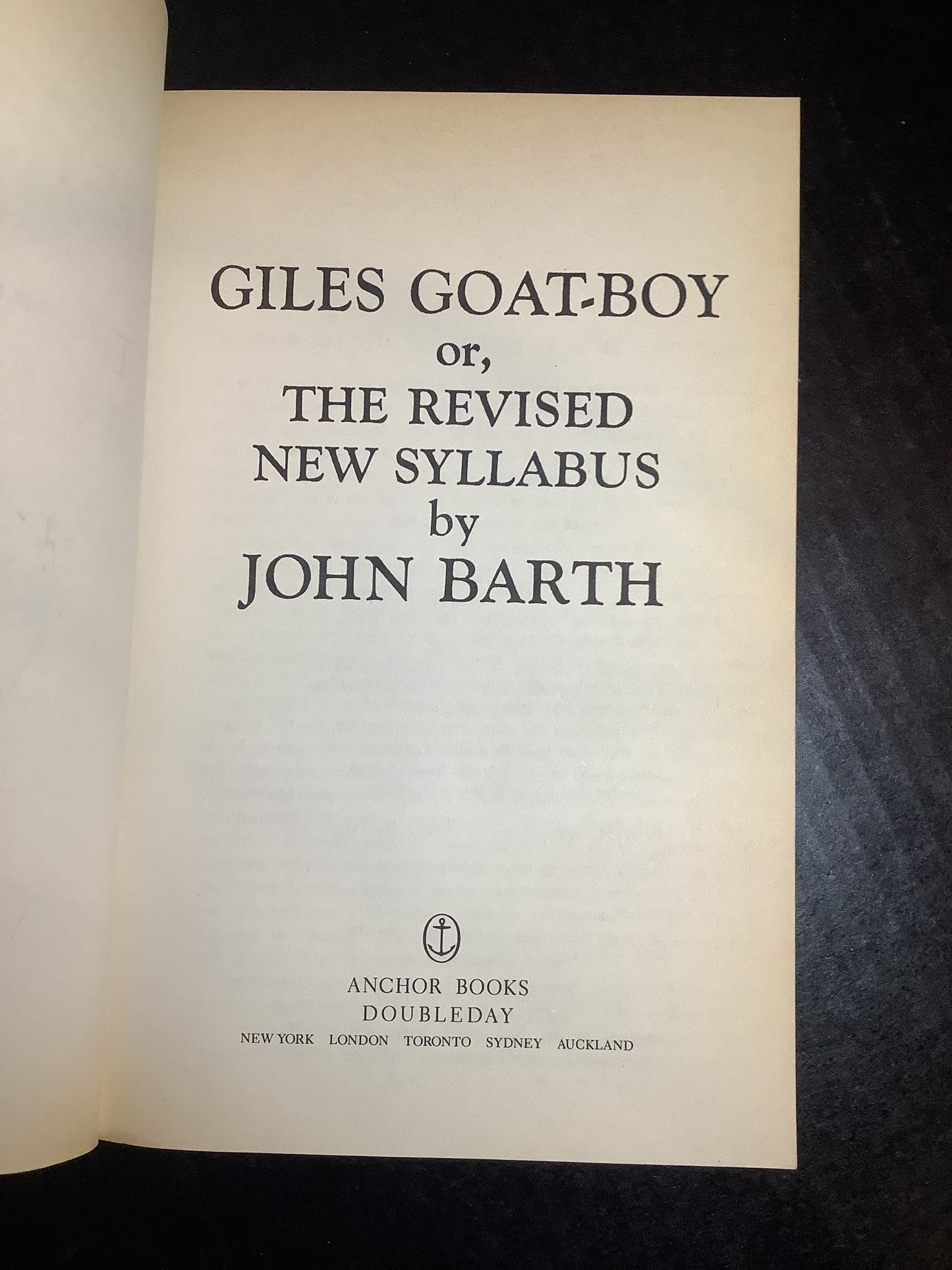 Giles Goat - Boy - John Barth - Signed - 1987