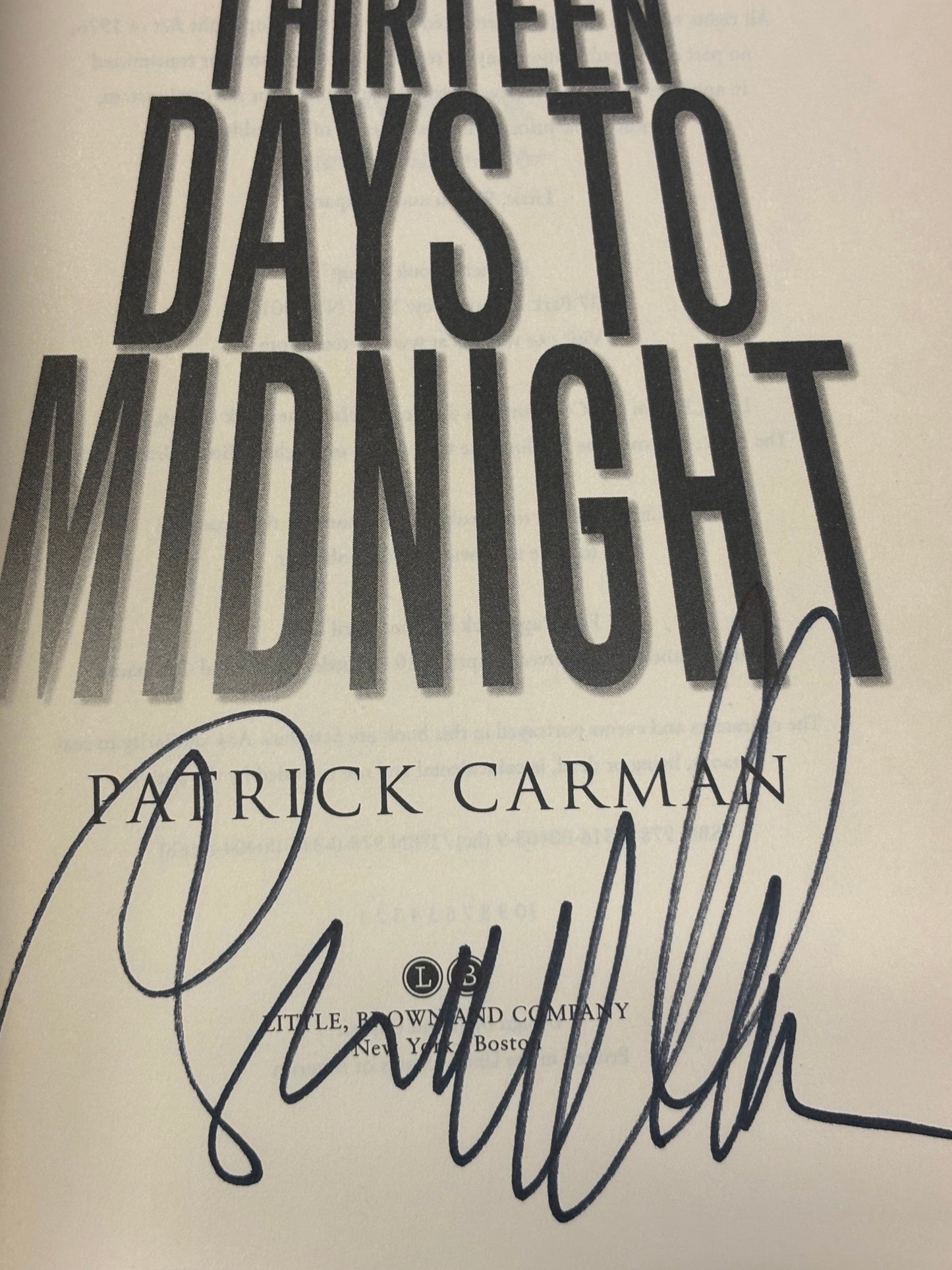 Thirteen Days to Midnight - Patrick Carman - 1st Paperback Edition - Signed - 2011