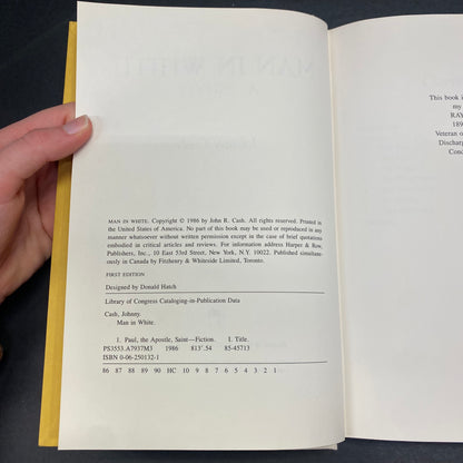 Man in White - Johnny Cash - 1st Edition - Signed - 1986