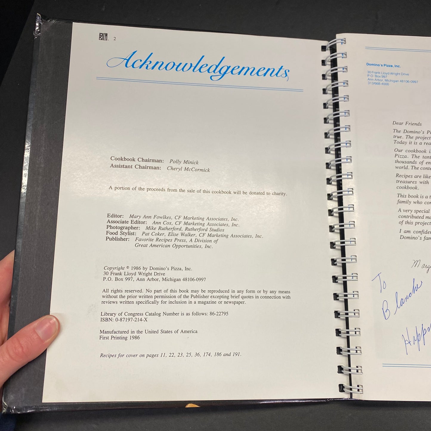 Domino's Pizza Celebrates 25th Anniversary - Domino's Pizza - Signed - First Printing - 1986