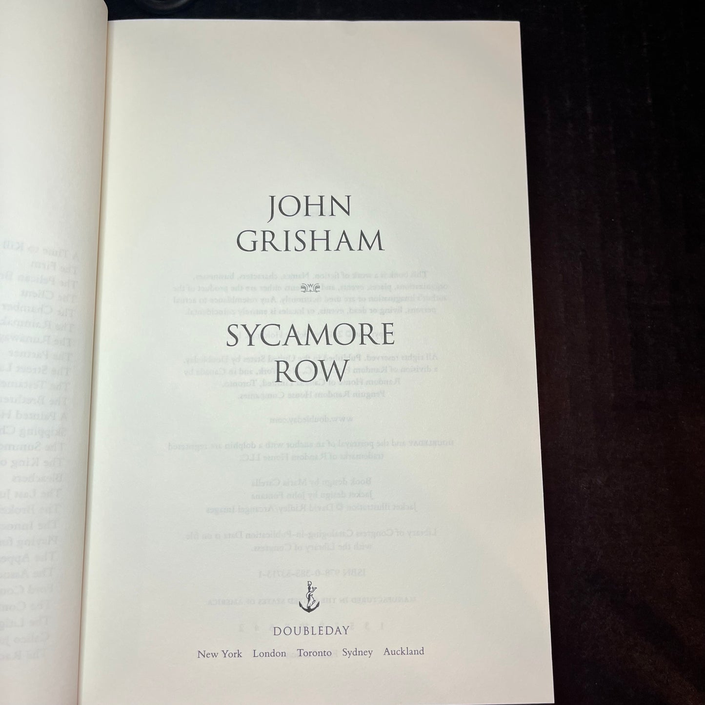 Sycamore Row - John Grisham - Signed - 2013