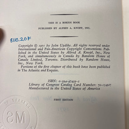 Rabbit Redux - John Updike - Signed - 1st Edition - 1971