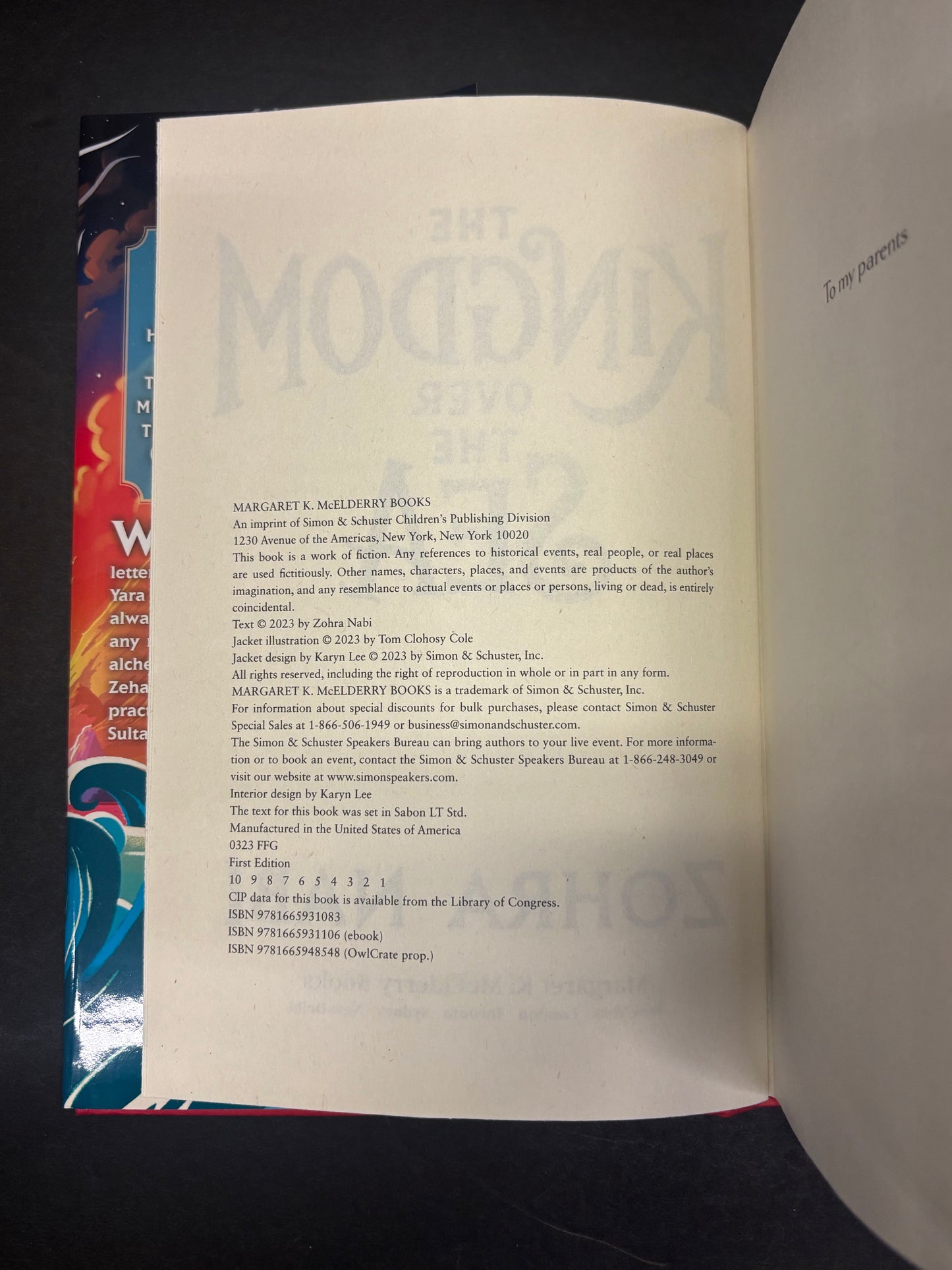 The Kingdom Over The Sea - Zohra Nabi - Signed - First Edition - 2023