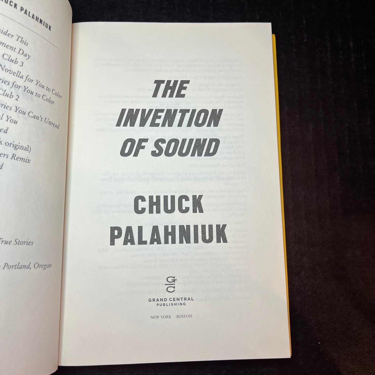 The Invention of Sound - Chuck Palahniuk - Signed - 2020