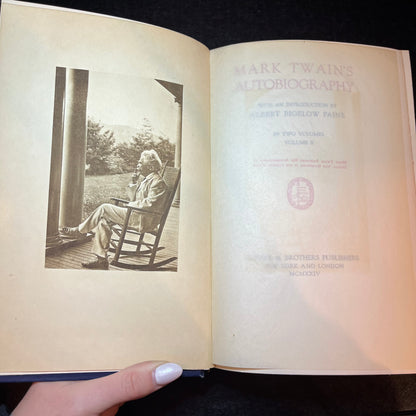 Mark Twain's Autobiography - Mark Twain - October Printing - 1st Edition - 2 Volume Set - 1924
