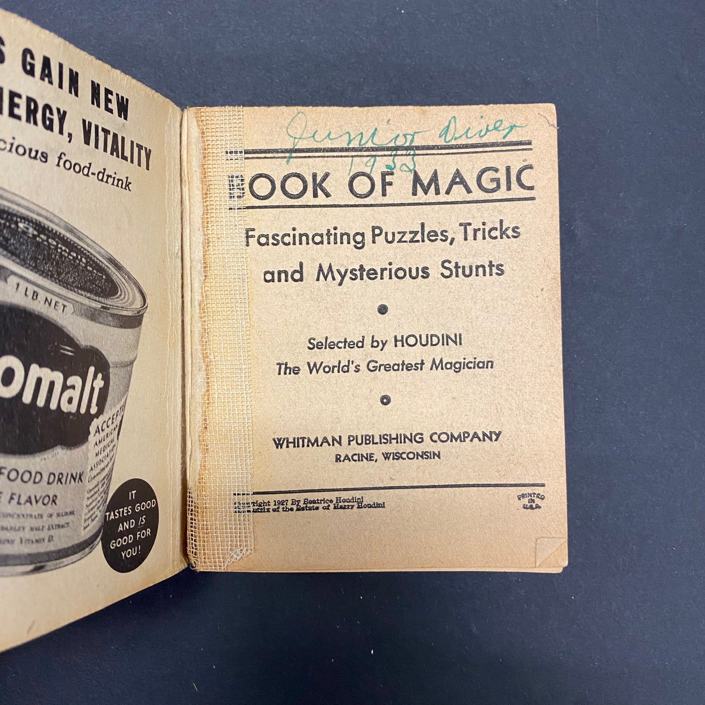 Houdini's Big Little Book of Magic - Houdini - 1927