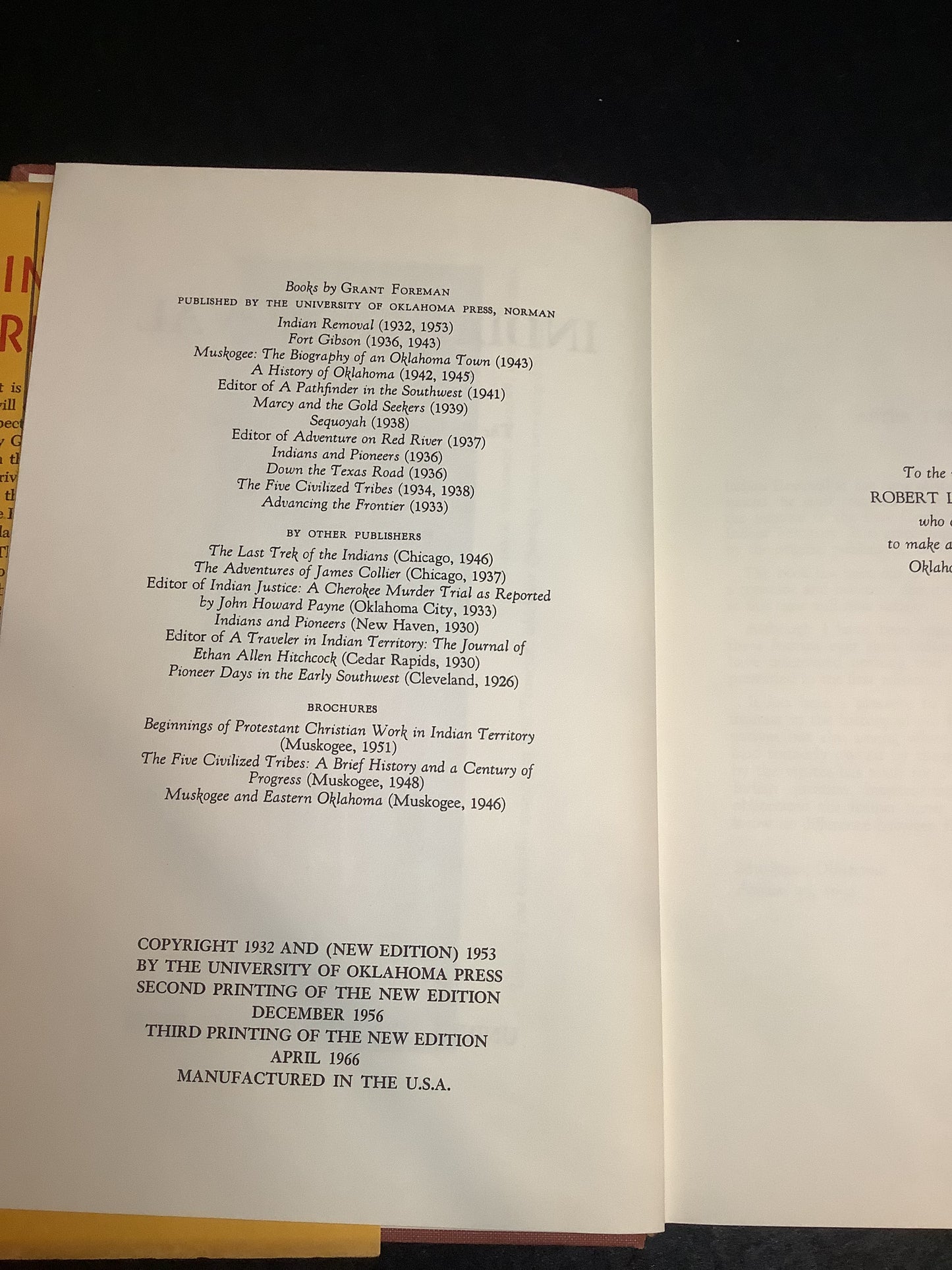 Indian Removal - Grant Foreman - 1966