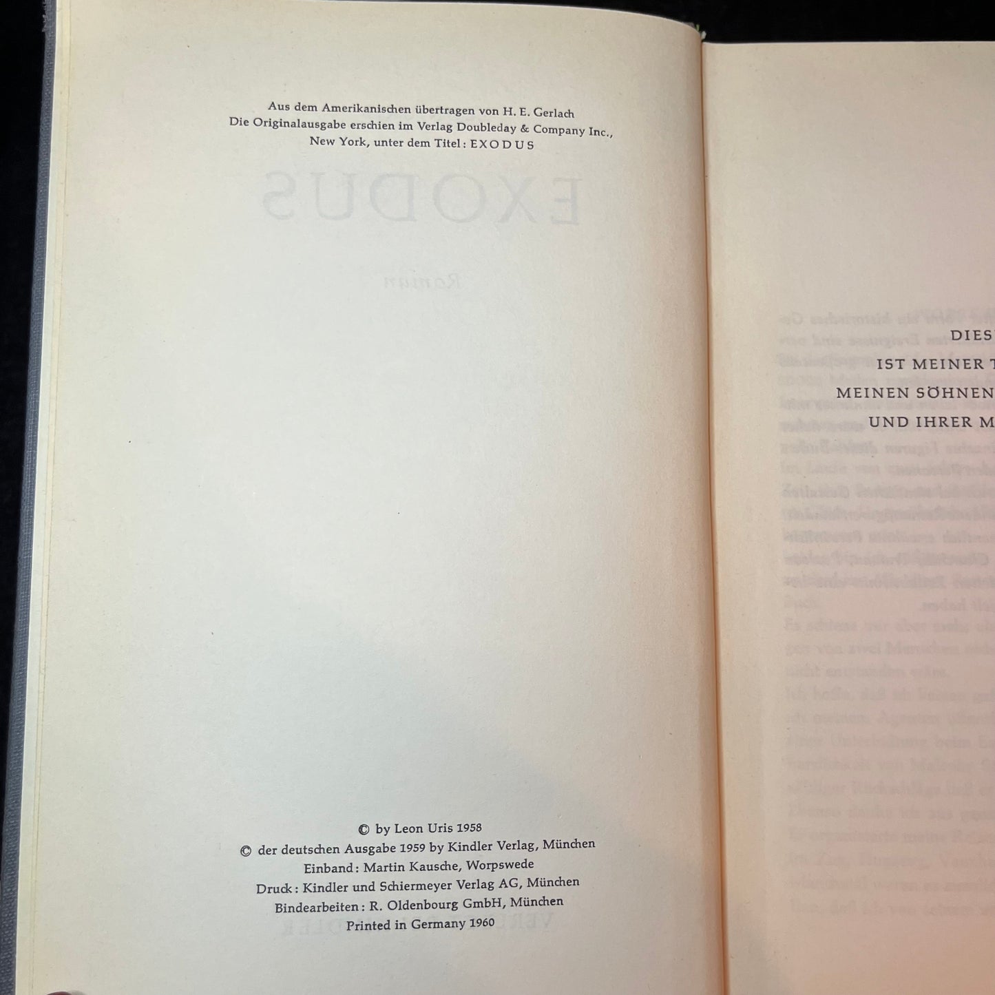 Exodus - Leon Uris - 1st Thurs - 1959