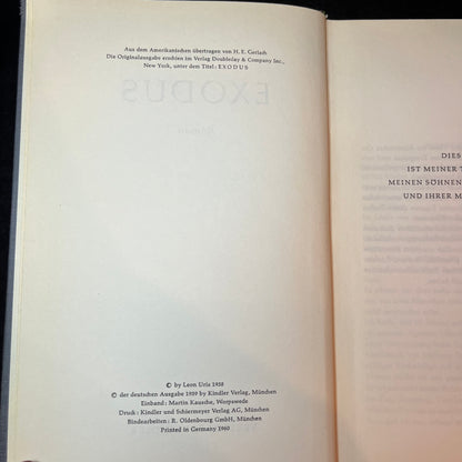 Exodus - Leon Uris - 1st Thurs - 1959