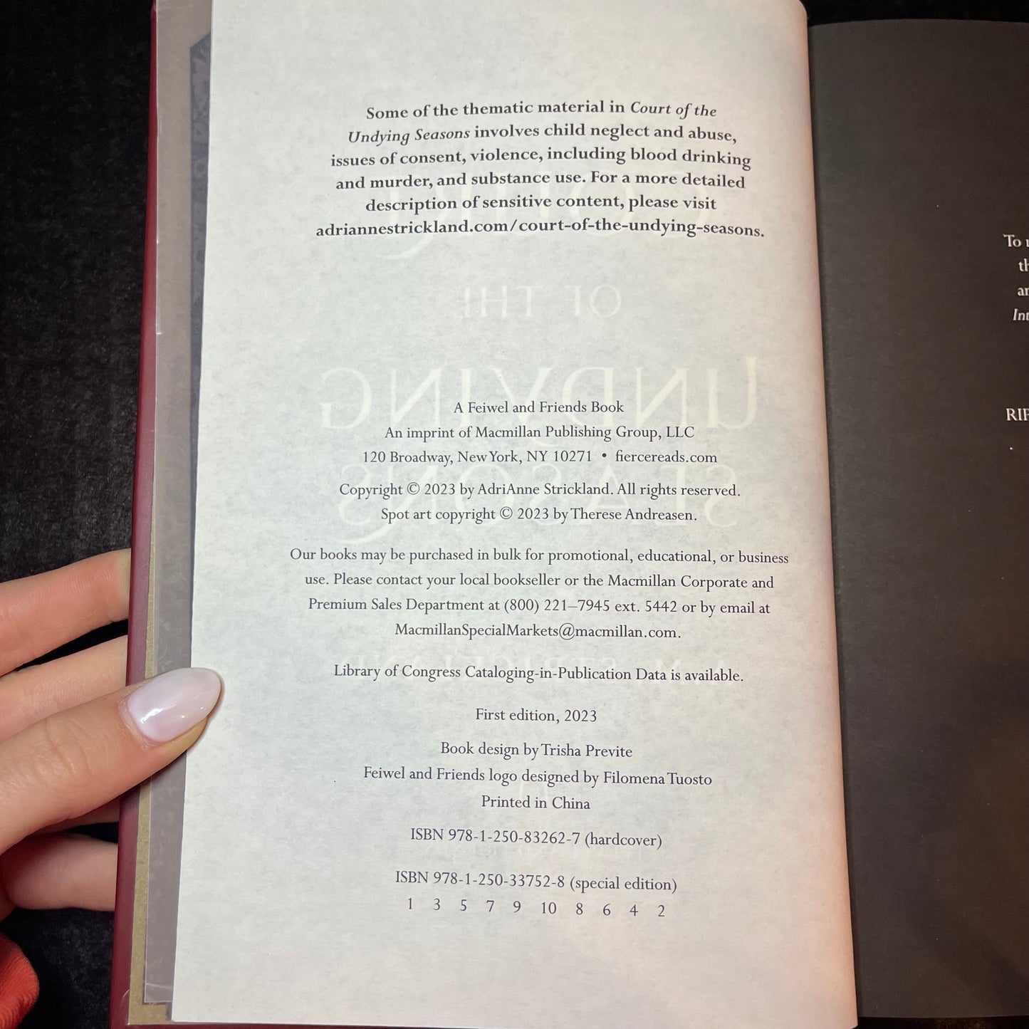 Court of the Undying Seasons - A. M. Strickland - Signed - 2023